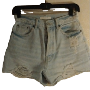 Pacsun lightwash buttonfly ultra high rise vintage short, size 25.